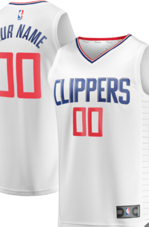 LA Clippers Fanatics Youth Fast Break Custom Replica Jersey White - Association Edition