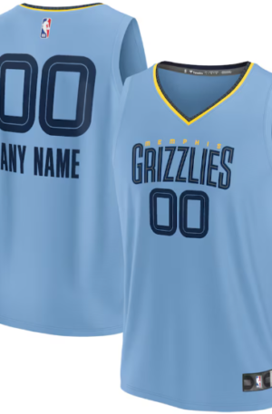 Memphis Grizzlies Fanatics Custom Fast Break Jersey - Statement Edition - Light Blue