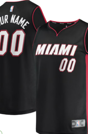 Miami Heat Fanatics Youth Fast Break Custom Replica Jersey Black - Icon Edition