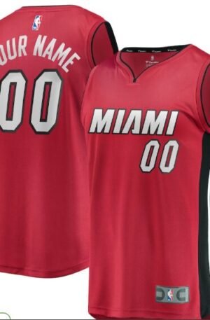 Miami Heat Fanatics Youth Fast Break Replica Custom Jersey Red - Statement Edition