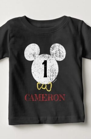 Mickey Mouse Icon 1st Birthday Baby T-Shirt