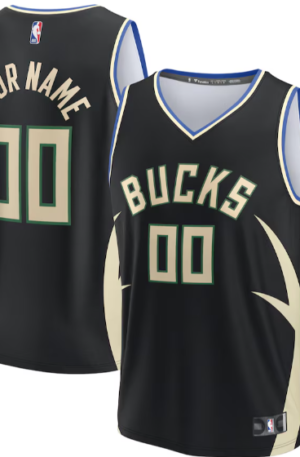 Milwaukee Bucks Fanatics Custom Fast Break Jersey - Statement Edition - Black