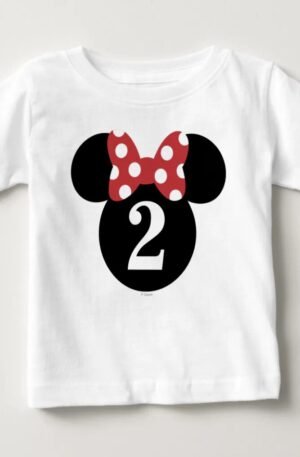 Minnie Mouse | Red & White Polka Dot Birthday Baby T-Shirt