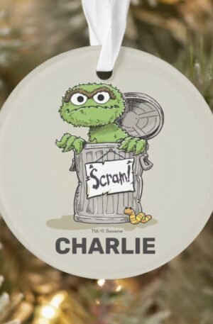 Personalized Vintage Oscar the Grouch Scram Ornament