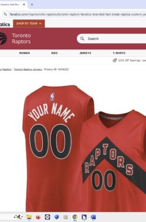Toronto Raptors Fanatics Fast Break Replica Custom Jersey - Icon Edition - Red