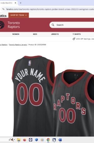 Toronto Raptors Jordan Brand Unisex 2022/23 Swingman Custom Jersey - Statement Edition - Black