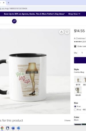 A Christmas Story Lamp | Get a Leg Up Mug