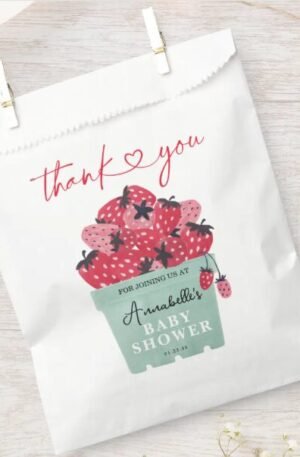 Baby Shower Favor Bag Strawberry