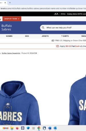 Buffalo Sabres Personalized Name & Number Midfielder Pullover Hoodie - Royal