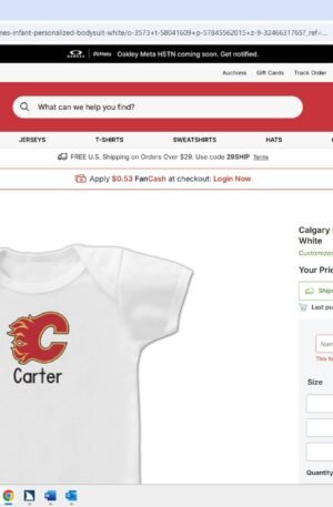 Calgary Flames Infant Personalized Bodysuit - White