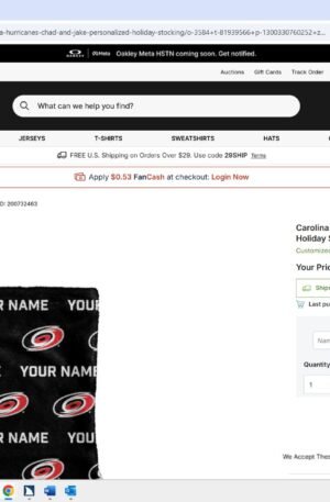Carolina Hurricanes Chad & Jake Personalized Holiday Stocking