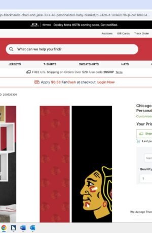 Chicago Blackhawks Chad & Jake 30" x 40" Personalized Baby Blanket