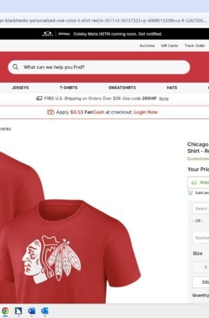 Chicago Blackhawks Personalized One Color T-Shirt - Red