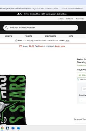 Dallas Stars Chad & Jake Personalized Holiday Stocking
