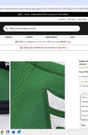 Dallas Stars Fanatics Home Premium Custom Jersey - Kelly Green