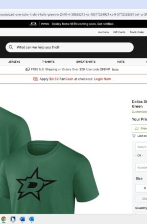 Dallas Stars Personalized One Color T-Shirt - Kelly Green