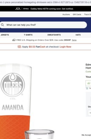 Edmonton Oilers 3-Piece Personalized Homegating Drinkware Set