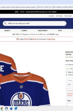 Edmonton Oilers Youth Home Replica Custom Jersey - Royal