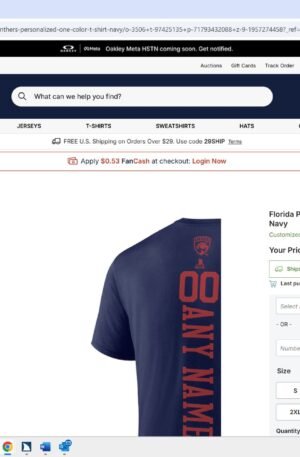 Florida Panthers Personalized One Color T-Shirt - Navy