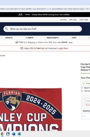 Florida Panthers WinCraft Back-To-Back Stanley Cup Champions 3' x 5' Personalized One-Sided Deluxe Flag