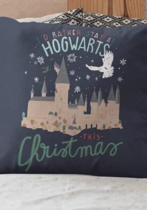 Hogwarts Christmas Pillow: Festive Wizarding Decor