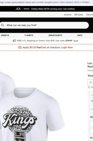 Los Angeles Kings Unisex Personalized Name & Number Leopard Print T-Shirt - White