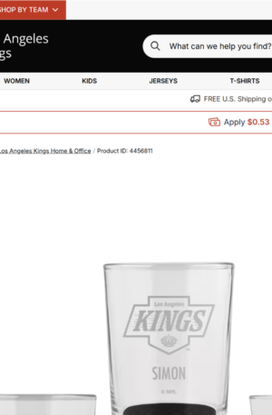 Los Angeles Kings 3-Piece Personalized Homegating Drinkware Set
