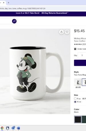 Mickey Mouse | Watercolor St. Patrick's Day Two-Tone Coffee Mug