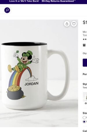 Mickey Mouse | St. Patrick's Day - Pot of Gold Two-Tone Coffee Mug