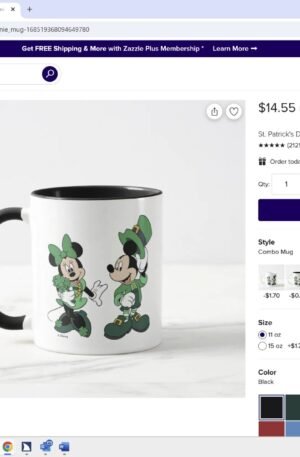St. Patrick's Day Mickey and Minnie Mug