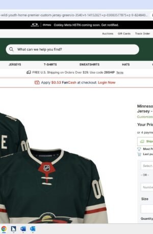 Minnesota Wild Youth Home Premier Custom Jersey - Green