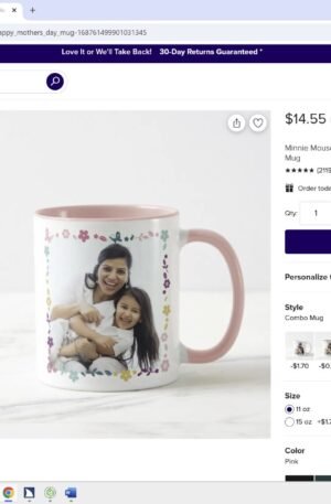 Minnie Mouse Custom Photo - Happy Mother's Day Mug