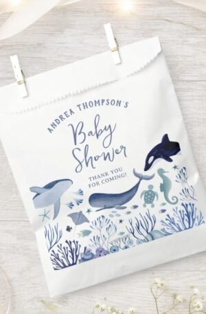Modern Under the Sea Baby Shower for Boys Favor Bag