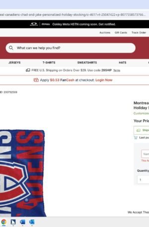 Montreal Canadiens Chad & Jake Personalized Holiday Stocking