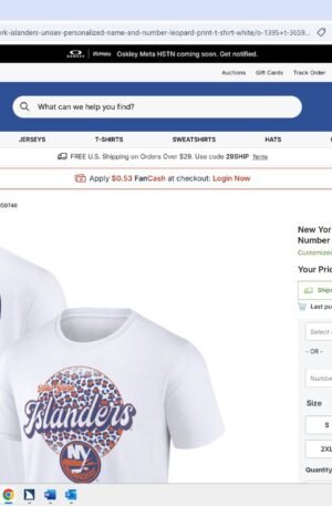 New York Islanders Unisex Personalized Name & Number Leopard Print T-Shirt - White