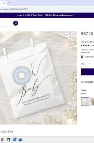 Oh Baby Donut Baby Shower Favor Bags