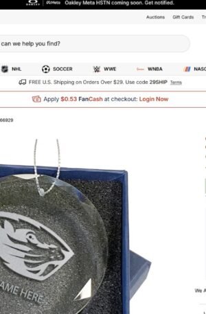 Oregon State Beavers 3.25'' Personalized Etched Glass Ornament