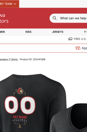 Ottawa Senators Women's Personalized Name & Number Midfielder Long Sleeve V-Neck T-Shirt - Black