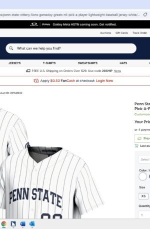 Penn State Nittany Lions GameDay Greats NIL Pick-A-Player Lightweight Baseball Jersey - White