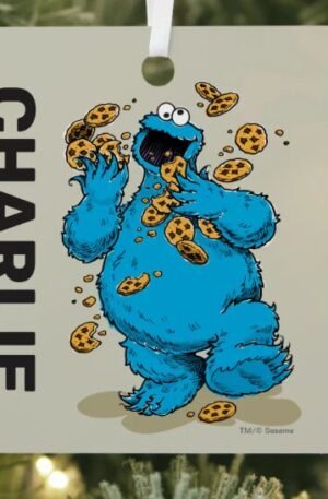 Custom Cookie Monster Ornament. Cherished Xmas Keepsake.