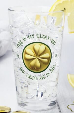Personalized Golden Shamrock St. Patrick's Day Glass