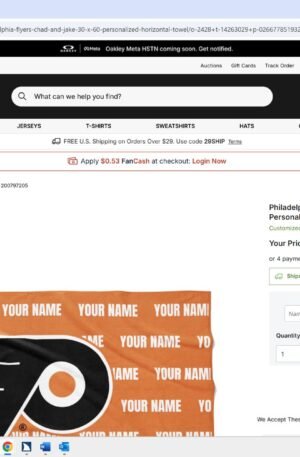 Philadelphia Flyers Chad & Jake 30" x 60" Personalized Horizontal Towel