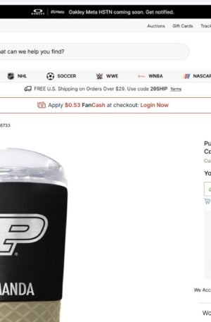 Purdue Boilermakers 24oz. Personalized Team Color Draft Tumbler