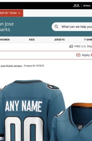 San Jose Sharks Fanatics Women's Home Breakaway Custom Jersey - Teal