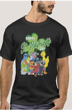 Sesame Street St Patrick's Day Big Bird Elmo Cooki T-Shirt