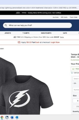 Tampa Bay Lightning Personalized One Color T-Shirt - Heathered Charcoal