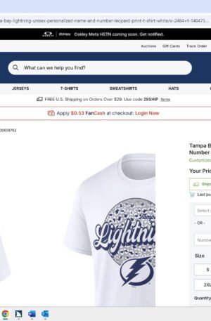 Tampa Bay Lightning Unisex Personalized Name & Number Leopard Print T-Shirt - White