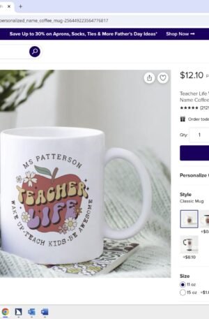 Teacher Life Wake Teach School Personalized Name Coffee Mug