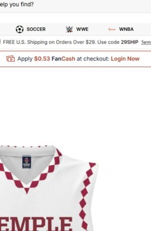 Temple Owls Unisex NIL Pick-A-Player Lightweight Men's Basketball Jersey - White