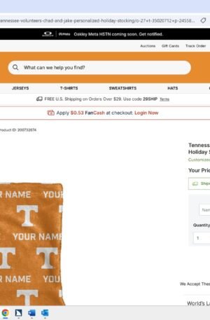 Tennessee Volunteers Chad & Jake Personalized Holiday Stocking